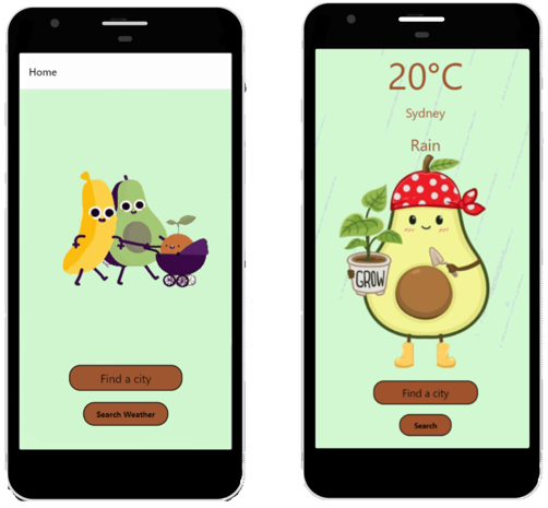 WeatherCado app screenshot
